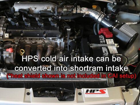 HPS Polish Cold Air Intake Kit Cool Long Ram CAI (Converts to shortram) 837-570P Compatible for 2002-2006 Nissan Altima 2.5L 4Cyl in Saudi Arabia