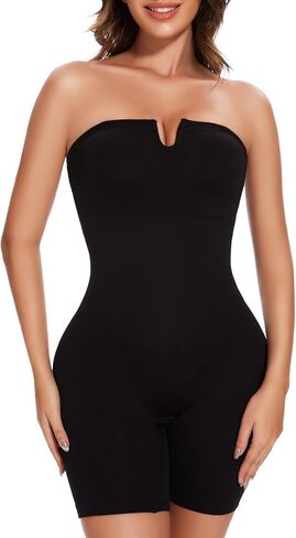 Ellareese Strapless Shapewear Bodysuit for Women Full Body Shaper Butt Lifting Shapewear Tummy Control Thigh Slimmer in Saudi Arabia