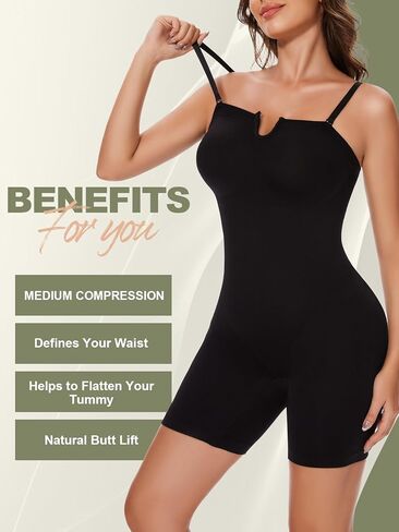 Ellareese Strapless Shapewear Bodysuit for Women Full Body Shaper Butt Lifting Shapewear Tummy Control Thigh Slimmer in Saudi Arabia