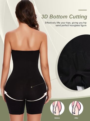Ellareese Strapless Shapewear Bodysuit for Women Full Body Shaper Butt Lifting Shapewear Tummy Control Thigh Slimmer in Saudi Arabia