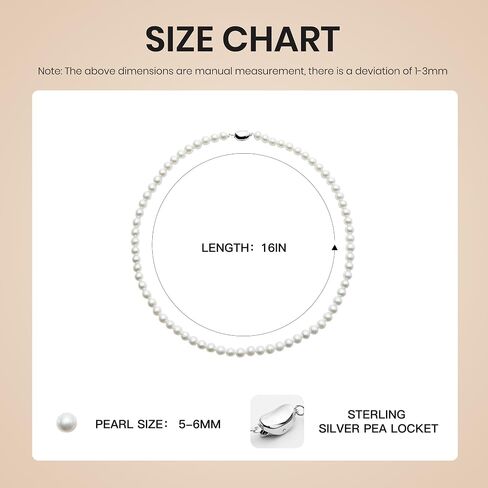 Pearl Necklace 3MM/4MM/6MM White Freshwater Pearl Choker Strands Necklace for Women/Mother/Girlfriend Jewelry Gifts for Wedding Birthday in Saudi Arabia