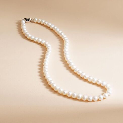Pearl Necklace 3MM/4MM/6MM White Freshwater Pearl Choker Strands Necklace for Women/Mother/Girlfriend Jewelry Gifts for Wedding Birthday in Saudi Arabia