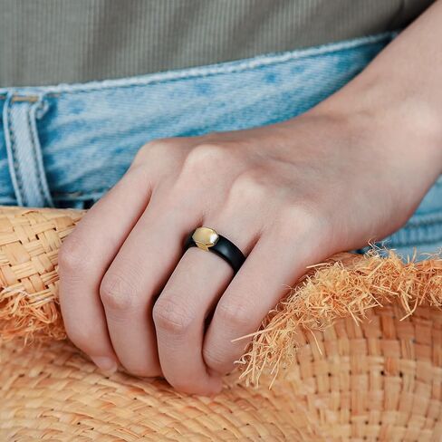 Egnaro Silicone Wedding Bands for Women, Inner Arc Ergonomic Breathable Design Womens Silicone Wedding Ring with Metal Plate, 4mm Width Rubber Wedding Bands Women with Metal Plate, No-Toxic,Skin Safe in Saudi Arabia