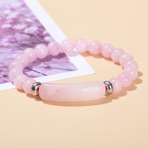 Link Pheromone Bracelet for Women Rose Quartz Pheromone Bracelet Healing Crystal Bracelet Stretchy Beaded Bracelets Handmade Energy Chakra Natural Stone Beaded Bangle Trendy Jewelry Gifts in Saudi Arabia