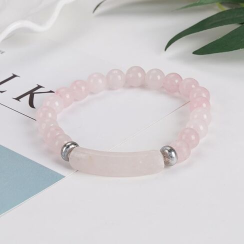 Link Pheromone Bracelet for Women Rose Quartz Pheromone Bracelet Healing Crystal Bracelet Stretchy Beaded Bracelets Handmade Energy Chakra Natural Stone Beaded Bangle Trendy Jewelry Gifts in Saudi Arabia