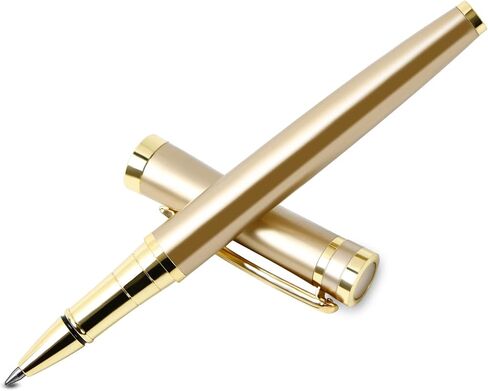 Ballpoint pen with Gift Box, Luxury Writing Pen with 2 Extra Black Ink Refills Executive Pens Line width 0.5mm Business Pen Fancy Pen set for Men &Women. (Gold) in Saudi Arabia