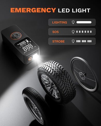 Tire Inflator Portable Air Compressor, 20000mAh & 150 PSI Fast Inflation, 3X Fast Inflation, Cordless Tire Inflator, Air Pump with Tire Gauge Pressure for Car Tires, Bicycle, Motorcycles, Ball in Saudi Arabia