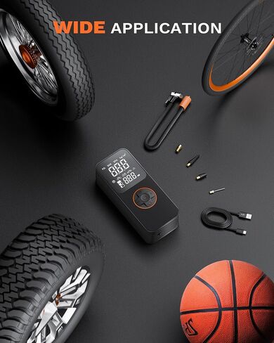 Tire Inflator Portable Air Compressor, 20000mAh & 150 PSI Fast Inflation, 3X Fast Inflation, Cordless Tire Inflator, Air Pump with Tire Gauge Pressure for Car Tires, Bicycle, Motorcycles, Ball in Saudi Arabia