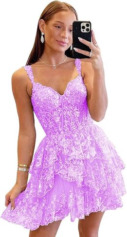 Sparkly Sequin Homecoming Dresses for Teens Off Shoulder Short Prom Dress 2024 Tiered Lace Cocktail Party Gown in Saudi Arabia