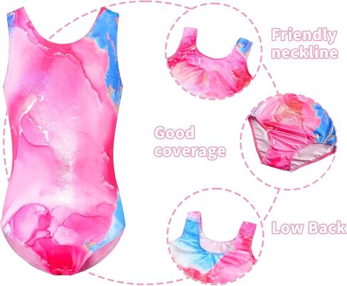 Gymnastics Leotards for Girls Sparkly Tumbling Bodysuits with Shorts Athletic Activewear Sleeveless Dance Outfit in Saudi Arabia