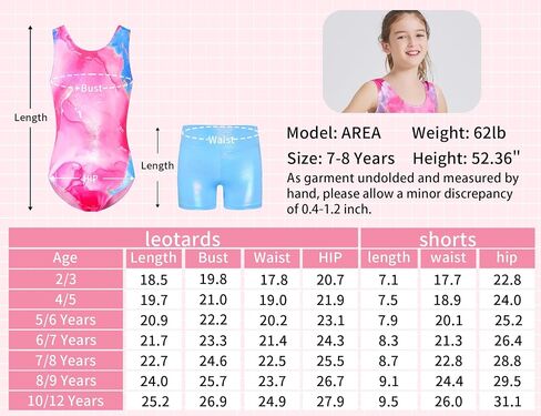 Gymnastics Leotards for Girls Sparkly Tumbling Bodysuits with Shorts Athletic Activewear Sleeveless Dance Outfit in Saudi Arabia