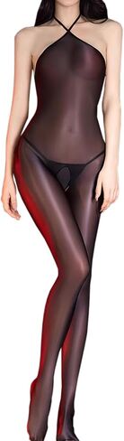 Women'S Bodystocking Sheer Full Body Stocking Body Stockings For Women Sexy Neck-Hanging Bodystocking in Saudi Arabia