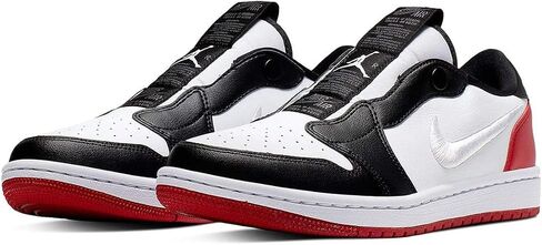حذاء نسائي Air Jordan 1 Retro منخفض الانزلاق (AV3918-102، أبيض/أبيض-جيم أحمر-أسود) مقاس 8 in Saudi Arabia