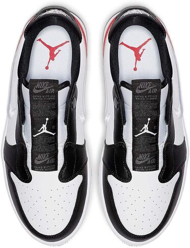 حذاء نسائي Air Jordan 1 Retro منخفض الانزلاق (AV3918-102، أبيض/أبيض-جيم أحمر-أسود) مقاس 8 in Saudi Arabia