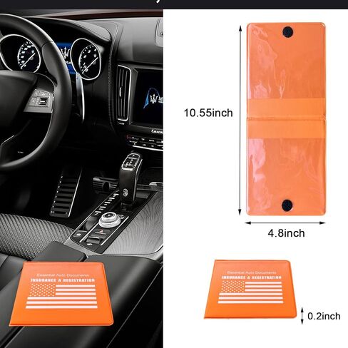 Car Registration and Insurance Holder, 2 Pack Premium Auto Essential Document Organizers with Strong Velcro Closure, Universal Vehicle Interior Accessories for Most Cars(Style 1, Black) in Kuwait