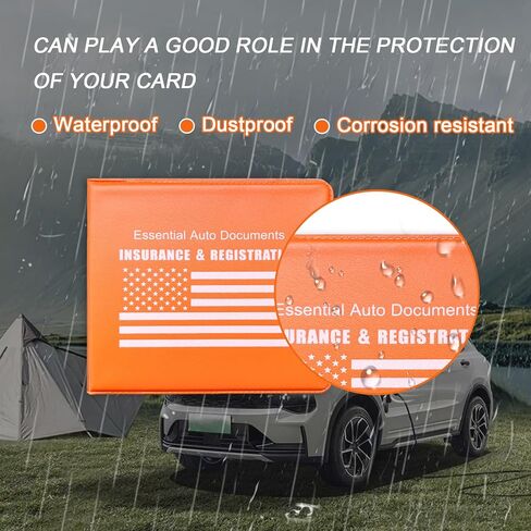 Car Registration and Insurance Holder, 2 Pack Premium Auto Essential Document Organizers with Strong Velcro Closure, Universal Vehicle Interior Accessories for Most Cars(Style 1, Black) in Kuwait