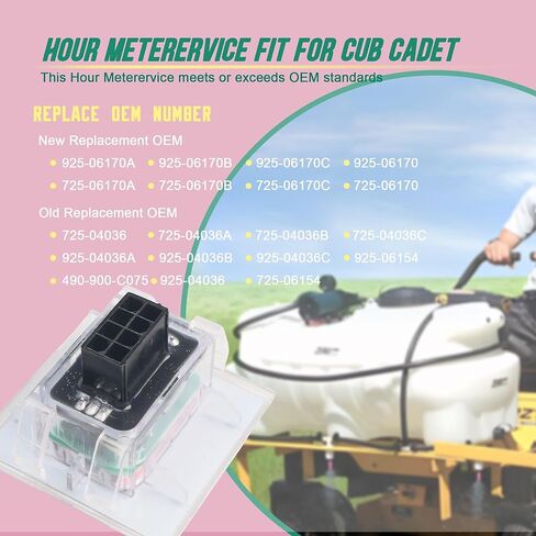 925-06170B ساعة قياس متوافقة مع Cub Cadet Ultima ZT1 Hour Meter Minder Z Force RZT LGT LGTX GT GSE LT LTX أو أكثر من عدادات الساعات استبدال # 925-06170A، 925-06170B، 925-04036C in Kuwait