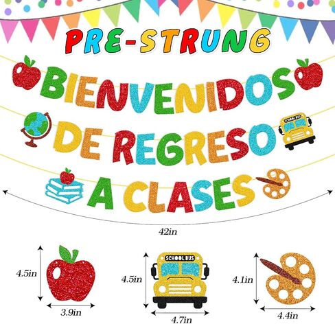 لافتة Bienvenidos De Regreso A Clases لافتة Bienvenidos باللغة الإسبانية للفصل الدراسي مرحبًا بالعودة إلى المدرسة، إكليل اليوم الأول من المدرسة، ديكورات لوحة الإعلانات للفصل الدراسي in Saudi Arabia