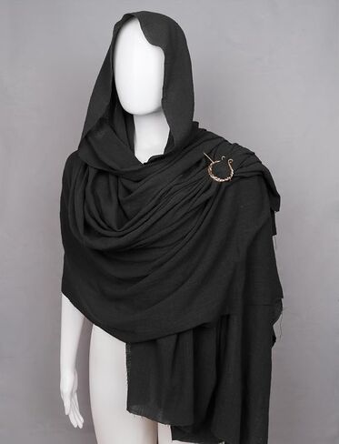 L'VOW Medieval Hooded Cloak Shaman Ninja Shawl Post Apocalyptic Wrap Scarf Cowl Rogue Hood Cape Viking Renaissance Costume in Kuwait
