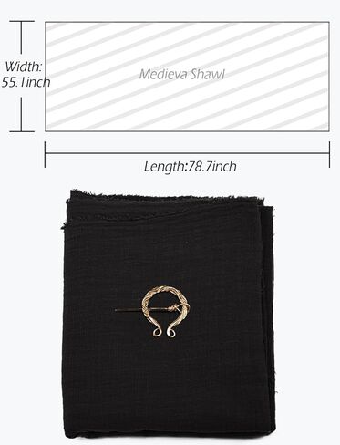 L'VOW Medieval Hooded Cloak Shaman Ninja Shawl Post Apocalyptic Wrap Scarf Cowl Rogue Hood Cape Viking Renaissance Costume in Kuwait