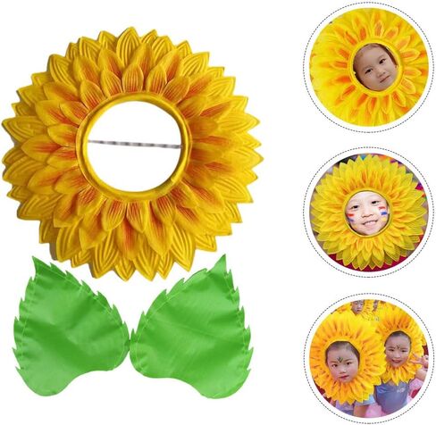 Gadpiparty 1 Set Sunflower Headgear Flower Costume for Girls Dress for Kids Fancy Costume Hat Novelty Kids in Saudi Arabia