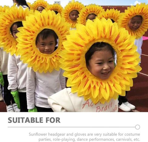 Gadpiparty 1 Set Sunflower Headgear Flower Costume for Girls Dress for Kids Fancy Costume Hat Novelty Kids in Saudi Arabia