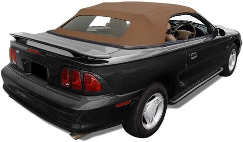 Compatible with Ford Mustang Convertible Soft Top with Heated Glass Window Parchment Sailcloth (1994-2004) in Saudi Arabia