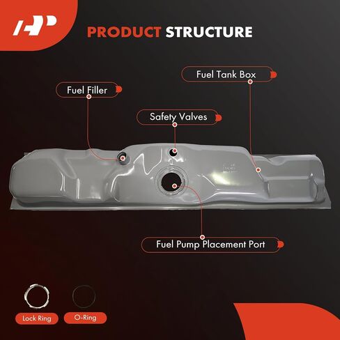 خزان وقود من الفولاذ المجلفن A-Premium سعة 19 جالونًا مع حلقة قفل وحلقة O متوافقة مع Ford F-150 1990-1996، F-250 F-350 F-Super Duty 1990-1997، F-250 HD 1997، 3.8L 4.6L 4.9 لتر 5.0 لتر 5.4 لتر 5.8 لتر 7.3 لتر 7.5 لتر in Saudi Arabia