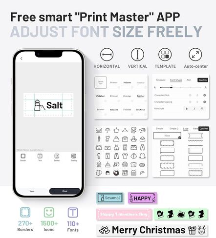 ماكينة صنع الملصقات مع شريط D1600 محمولة بتقنية البلوتوث، ماكينة صنع الملصقات اللاسلكية لتنظيم المنزل والمكتب، صانع ملصقات صغير مع قوالب متعددة، أبيض-وردي in Kuwait