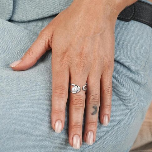 Gold/Silver Rings for Women, Trendy Pearl Rings for Women Adjustable Rings for Women Gold Jewelry Gifts in Saudi Arabia