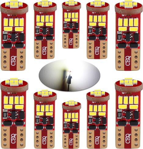 10x T10 168 194 LED Bulbs, Amber Yellow Side Marker, License, Interior Lights 194NA 168NA 2825 W5W 175 194A 168A 12V Super Bright Lamps in Saudi Arabia