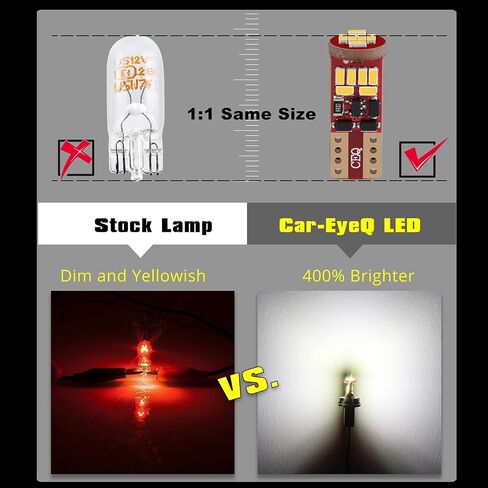 10x T10 168 194 LED Bulbs, Amber Yellow Side Marker, License, Interior Lights 194NA 168NA 2825 W5W 175 194A 168A 12V Super Bright Lamps in Saudi Arabia