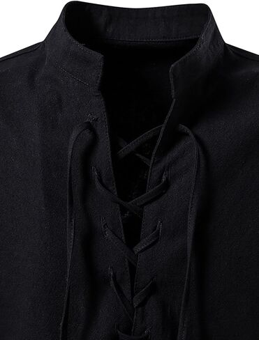 bslingerie Mens Ruffle Medieval Pirate Shirt Viking Renaissance Costume in Saudi Arabia