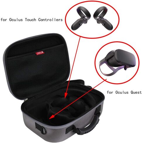 حقيبة سفر Hermitshell Hard EVA لجهاز Oculus Quest 2 وسماعة رأس Quest VR للألعاب (أسود 2) in Saudi Arabia