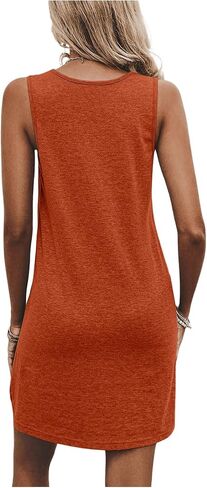Women's Casual Summer Dresses 2024 V Neck Crisscross Sleeveless Sundress Mini Tank Dress in Saudi Arabia