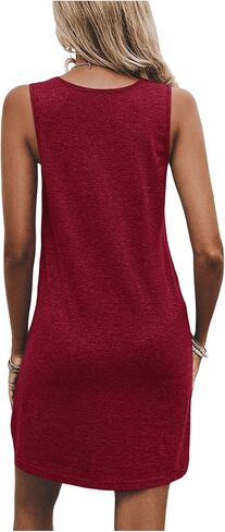 Women's Casual Summer Dresses 2024 V Neck Crisscross Sleeveless Sundress Mini Tank Dress in Saudi Arabia