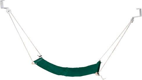 PATIKIL Foot Hammock Under Desk, Adjustable Foot Rest Sling with Hooks Portable Desk Footrest for Airplane Travel Home Office, Dark Green Style 1 in Kuwait