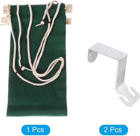 PATIKIL Foot Hammock Under Desk, Adjustable Foot Rest Sling with Hooks Portable Desk Footrest for Airplane Travel Home Office, Dark Green Style 1 in Kuwait