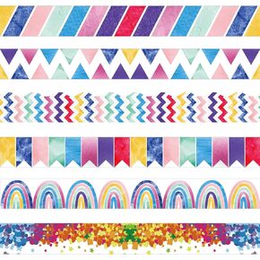 Containlol 59 Feet Classroom Bulletin Board Borders, Colorful Die Cut Border Trim Scalloped Classroom Borders Decor for Home School Classroom Chalkboard Office Decorations (Boho Dots)