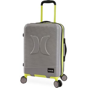 Hurley Torx Hardside Spinner Luggage, Light Grey Neon, Carry-On 21-Inch