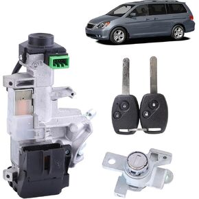 Complete Ignition Key Switch Cylinder & Door Lock Set,72185-SHJ-A01 Door Lock Cylinder Kit with 2 Keys,Compatible with 2005-2010 Odyssey 3.5L V6