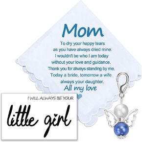 Mother of the Bride Handkerchief, Wedding Handkerchief Gift for Bride's Mother from Daughter, Keepsake Hankie for Mother, Wedding Gifts for Parents (Mother of the Bride) To My Parents Wedding Day Card