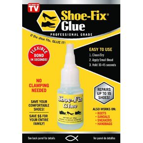Shoe-Fix Glue – Professional Grade Shoe Repair Adhesive for All Footwear – Instant Bond, Clear Drying, Flexible, & Durable – for Shoes, Heels, Sandals, Boots, Athletic Shoes, & More (20g Tube)