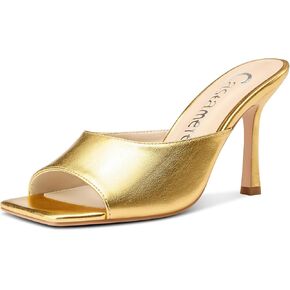 Castamere Square Open Toe Heeled Sandals for Women High Stiletto Heels Slip-on Mules Dress Comfortable Casual Summer Shoes 3.5 Inches Heels