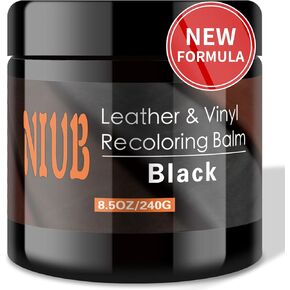 8.5Oz Black Leather Recoloring Balm - Leather Color Restorer for Couches, Furniture, Shoes - Scratch Remover & Quick Dry Leather Paint, Professional Leather Repair Kit