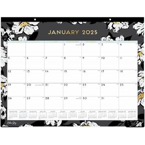 Blue Sky 2025 Monthly Desk Calendar, January 2025 - December 2025, 22" x 17", Trim Tape Binding, Ruled Blocks, Baccara Dark in Saudi Arabia