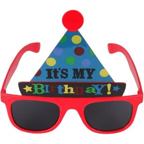 Happy Birthday Glasses It's My Birthday Sunglasses Photo Booth Props Funny Glasses for Adults Party Birthday Hats Glasses for Women Girls Boys Men Kids Party Sunglasses Favor, Red Blue