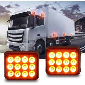 2PCS Caution Lights, Rechargeable Strobe Lights,Wireless Trailer Lights, Beacon strobe light,Amber Flashing Warning Emergency beacon lights with Magnetic for Trucks Trailer Bus Tracto