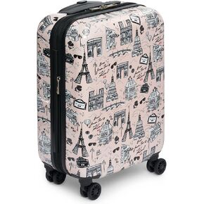 Karl Lagerfeld Paris Hardside Expandable Spinner Suitcase, Pink/Black, Large