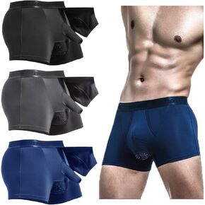 Men's Trunks redundant Prepuce Physical Therapy Front Open Breathable Bulge Boxer Briefs Separated Pouch underwear